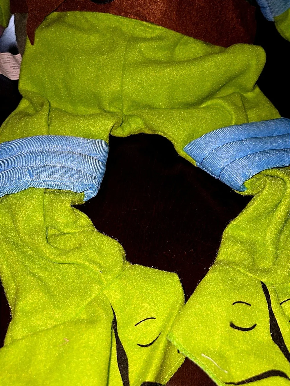 Others Follow Bright Green Turtle Ninja Costume with Blue Accents Sz 2T